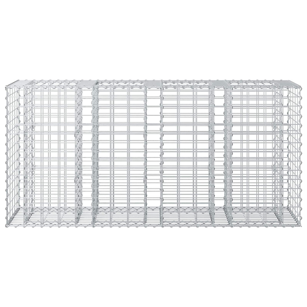 Letto Rialzato in Gabbione Argento 170x50x80 cm Acciaio Galvanizzato