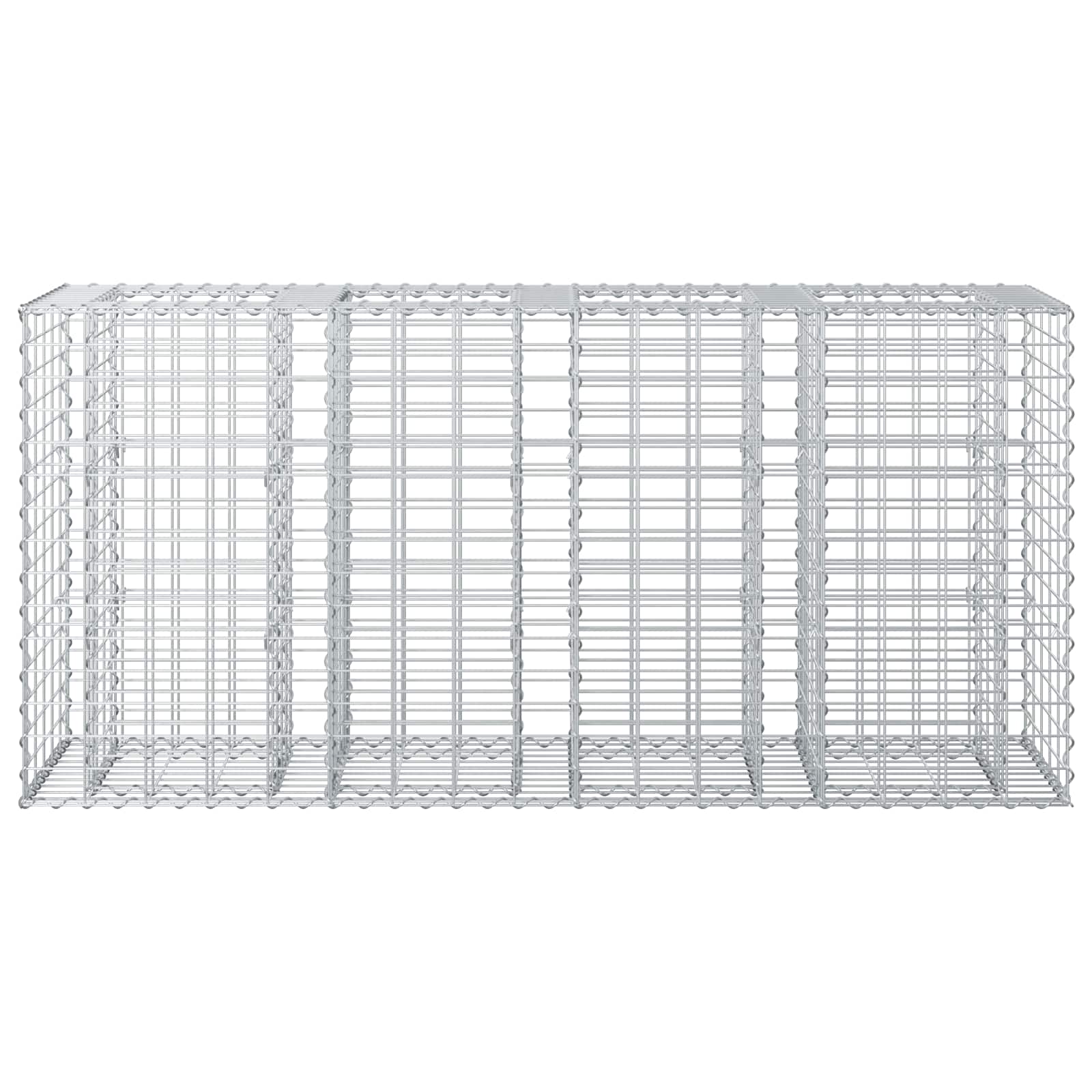 Letto Rialzato in Gabbione Argento 170x50x80 cm Acciaio Galvanizzato