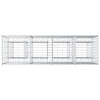 Letto Rialzato in Gabbione Argento 170x50x80 cm Acciaio Galvanizzato