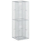 Letto rialzato in gabbione Argento 50x50x150 cm acciaio galvanizzato