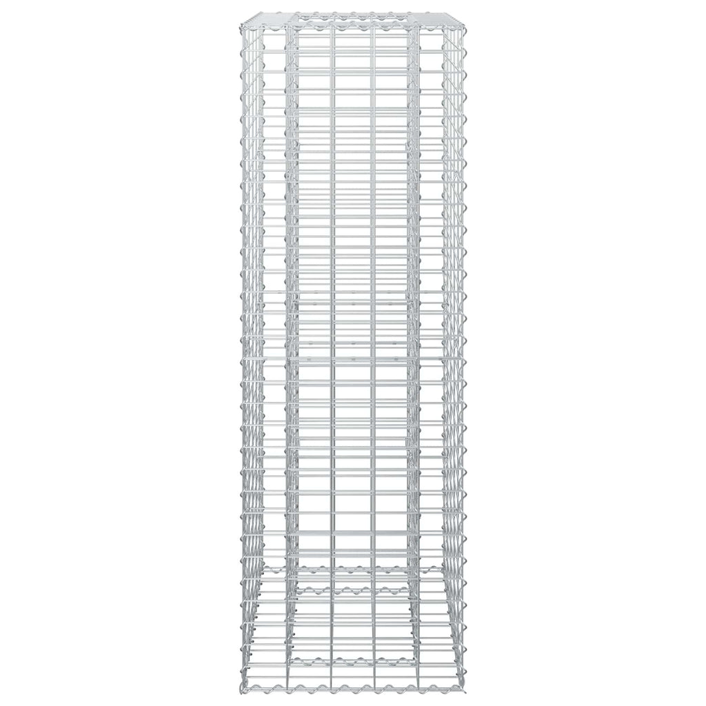 Letto rialzato in gabbione Argento 50x50x150 cm acciaio galvanizzato
