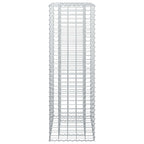 Letto rialzato in gabbione Argento 50x50x150 cm acciaio galvanizzato
