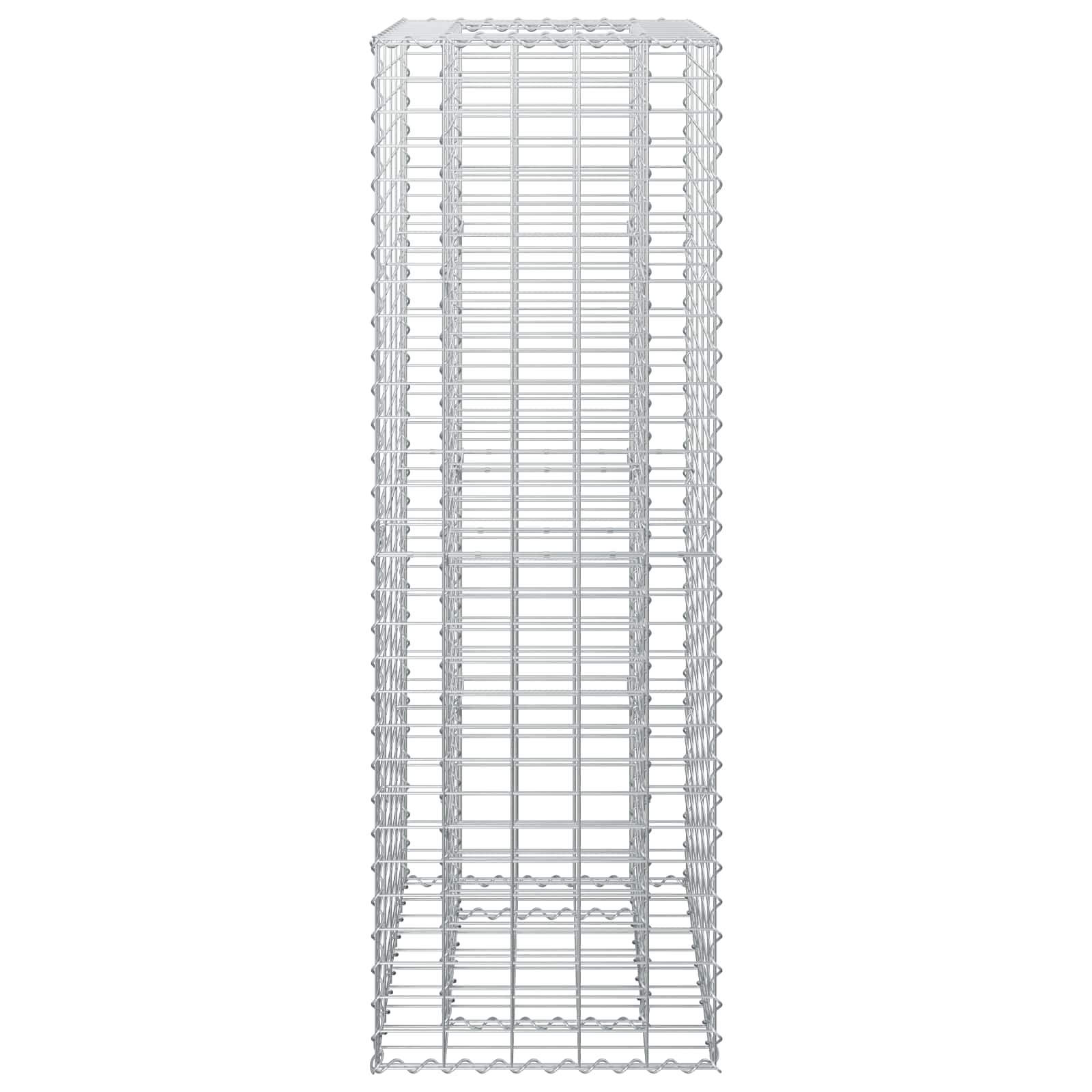 Letto rialzato in gabbione Argento 50x50x150 cm acciaio galvanizzato