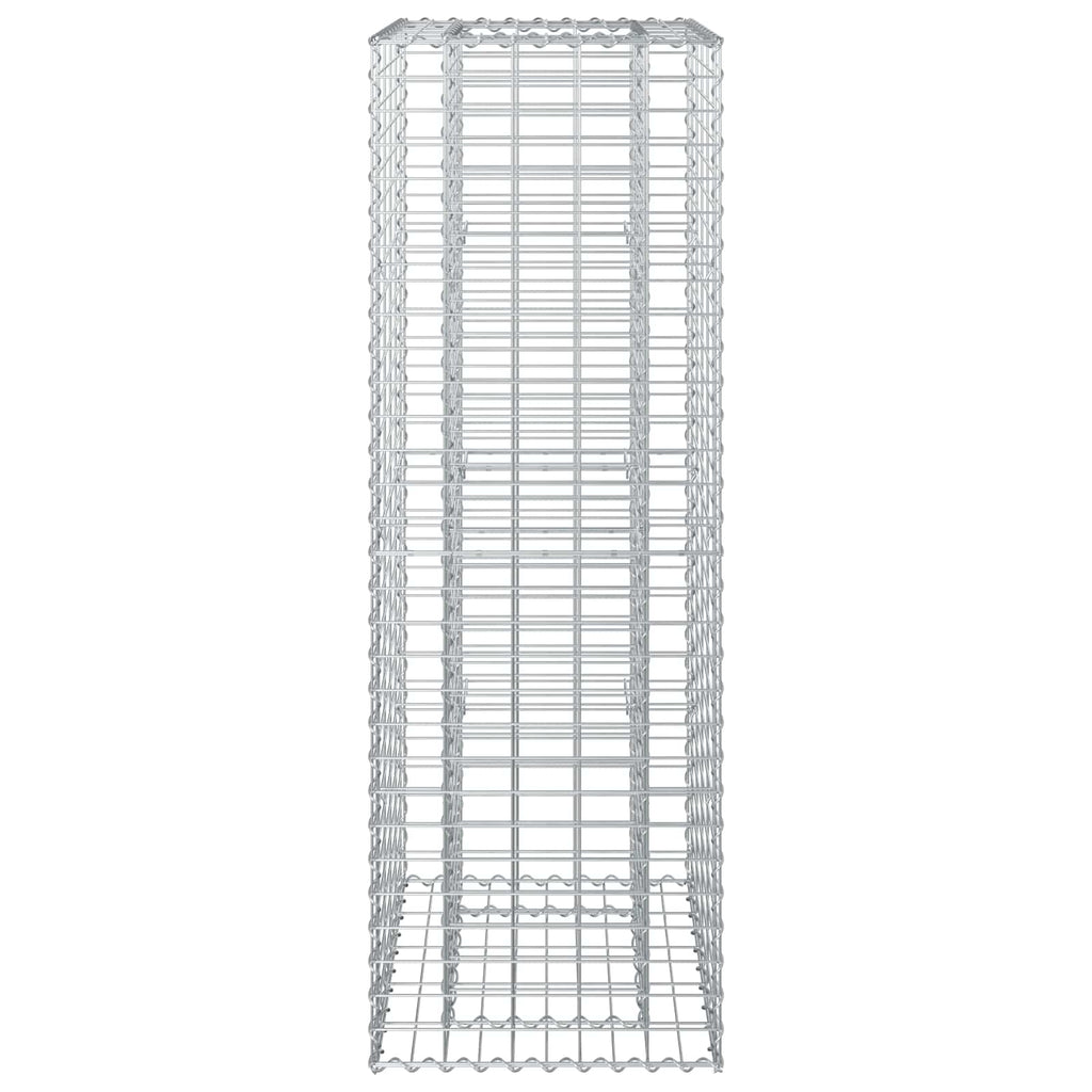 Letto rialzato in gabbione Argento 50x50x150 cm acciaio galvanizzato