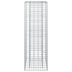 Letto rialzato in gabbione Argento 50x50x150 cm acciaio galvanizzato