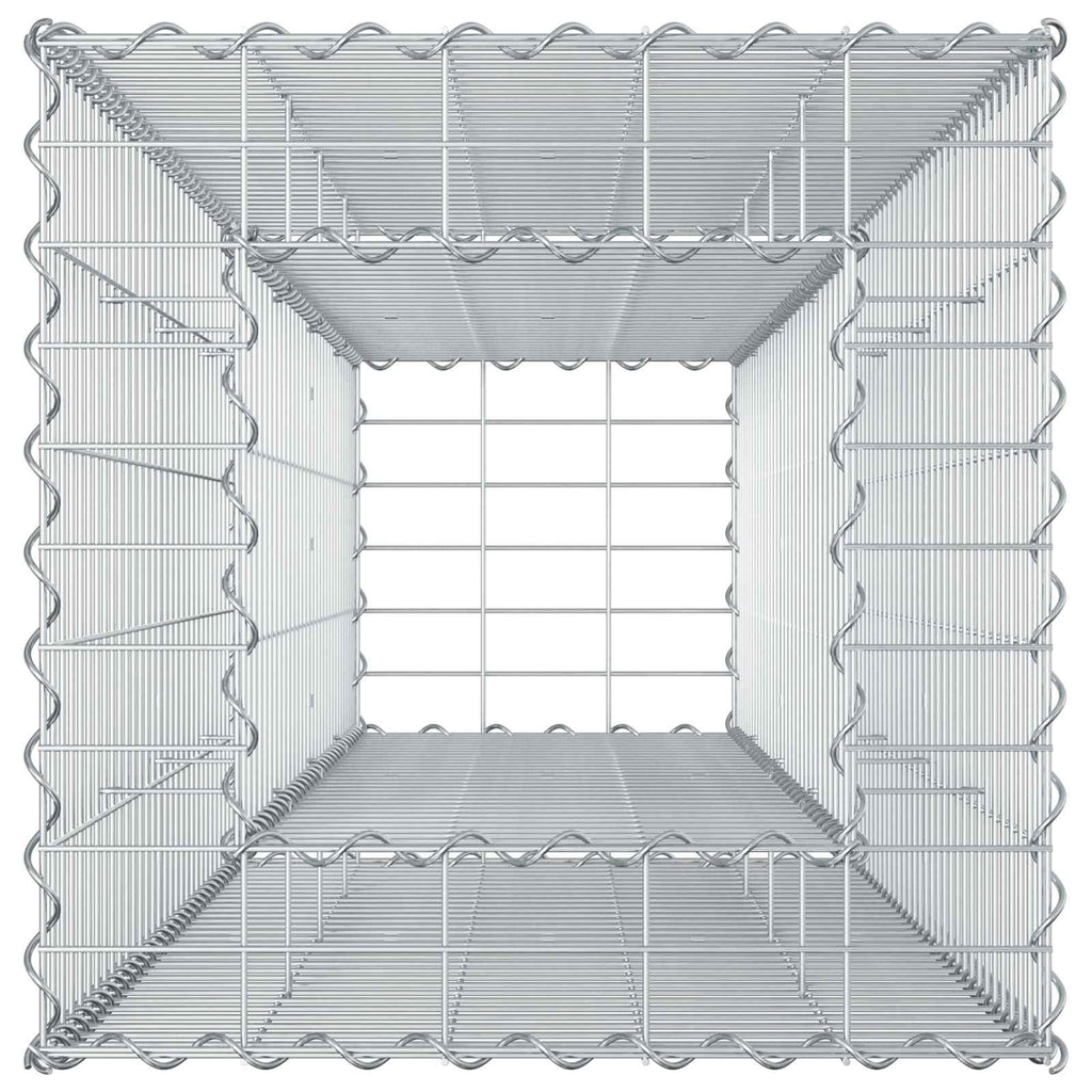 Letto rialzato in gabbione Argento 50x50x150 cm acciaio galvanizzato