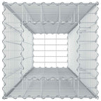 Letto rialzato in gabbione Argento 50x50x150 cm acciaio galvanizzato