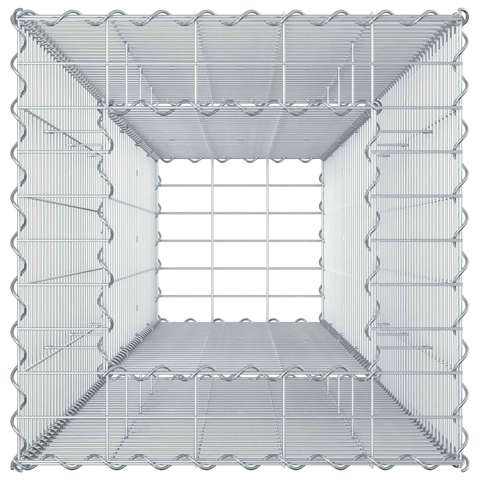 Letto rialzato in gabbione Argento 50x50x150 cm acciaio galvanizzato