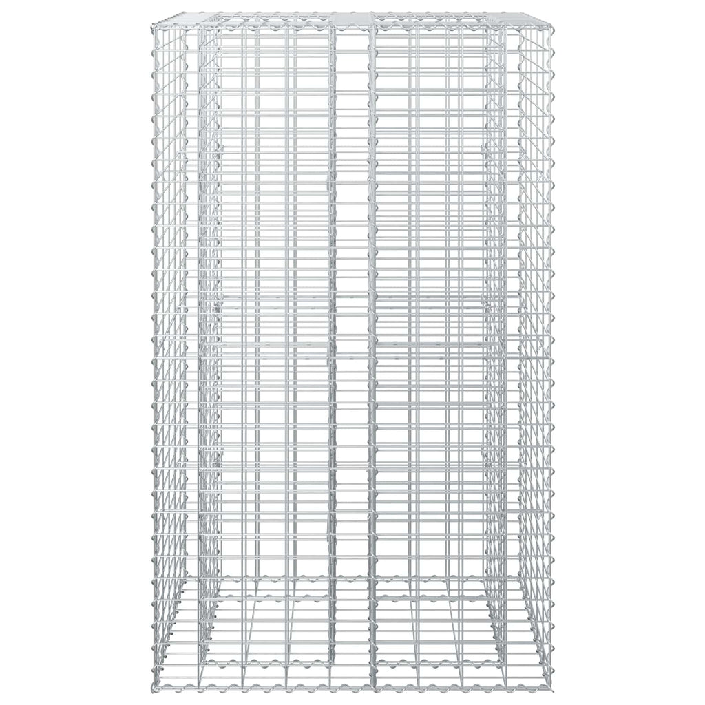 Letto rialzato in gabbione Argento 90x50x150 cm acciaio galvanizzato