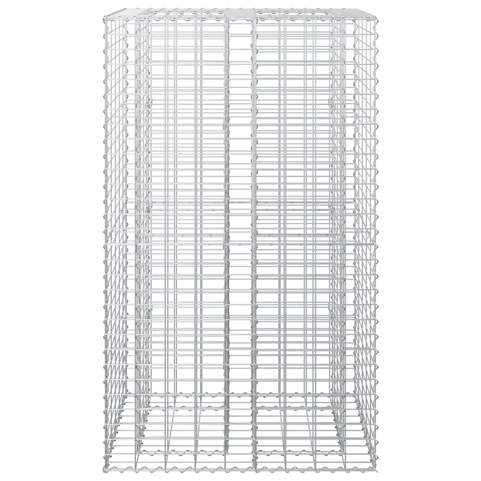 Letto rialzato in gabbione Argento 90x50x150 cm acciaio galvanizzato