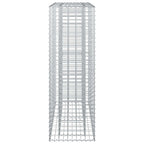 Letto rialzato in gabbione Argento 90x50x150 cm acciaio galvanizzato