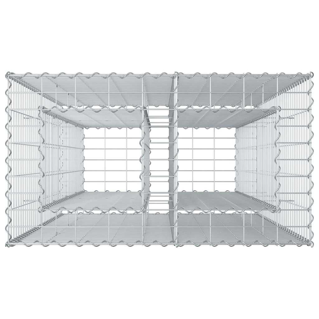 Letto rialzato in gabbione Argento 90x50x150 cm acciaio galvanizzato