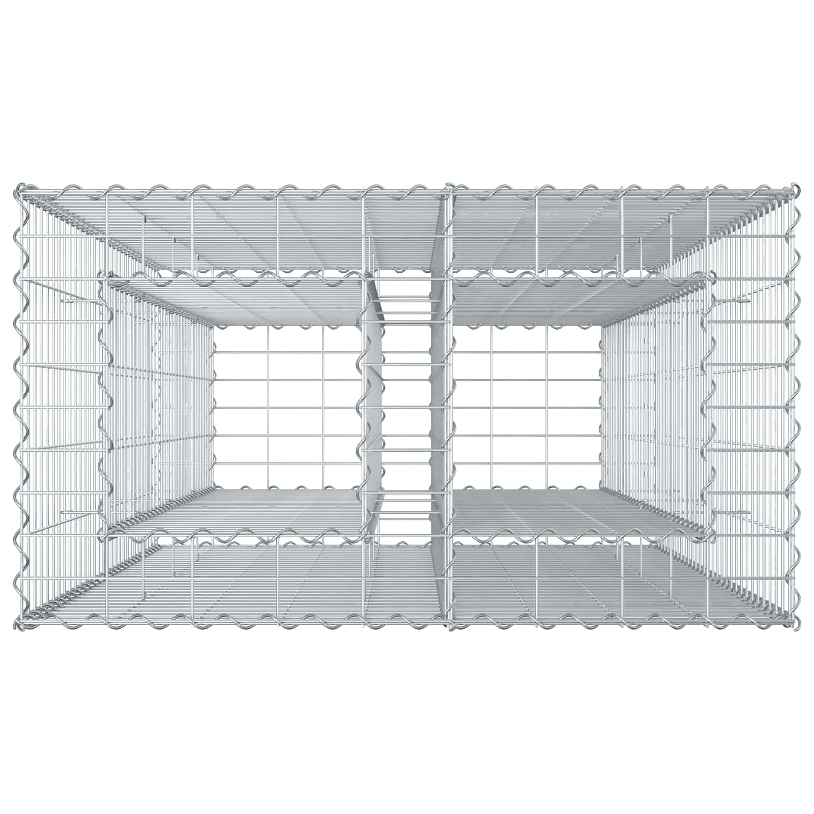 Letto rialzato in gabbione Argento 90x50x150 cm acciaio galvanizzato