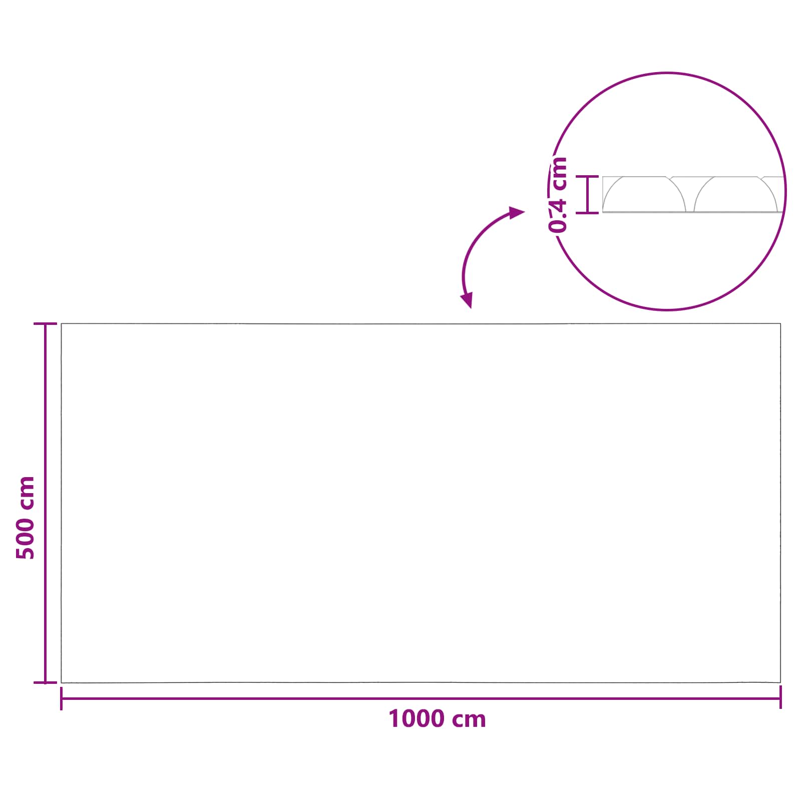 Copertura solare per piscina 1000 x 500 cm 110 μm PE