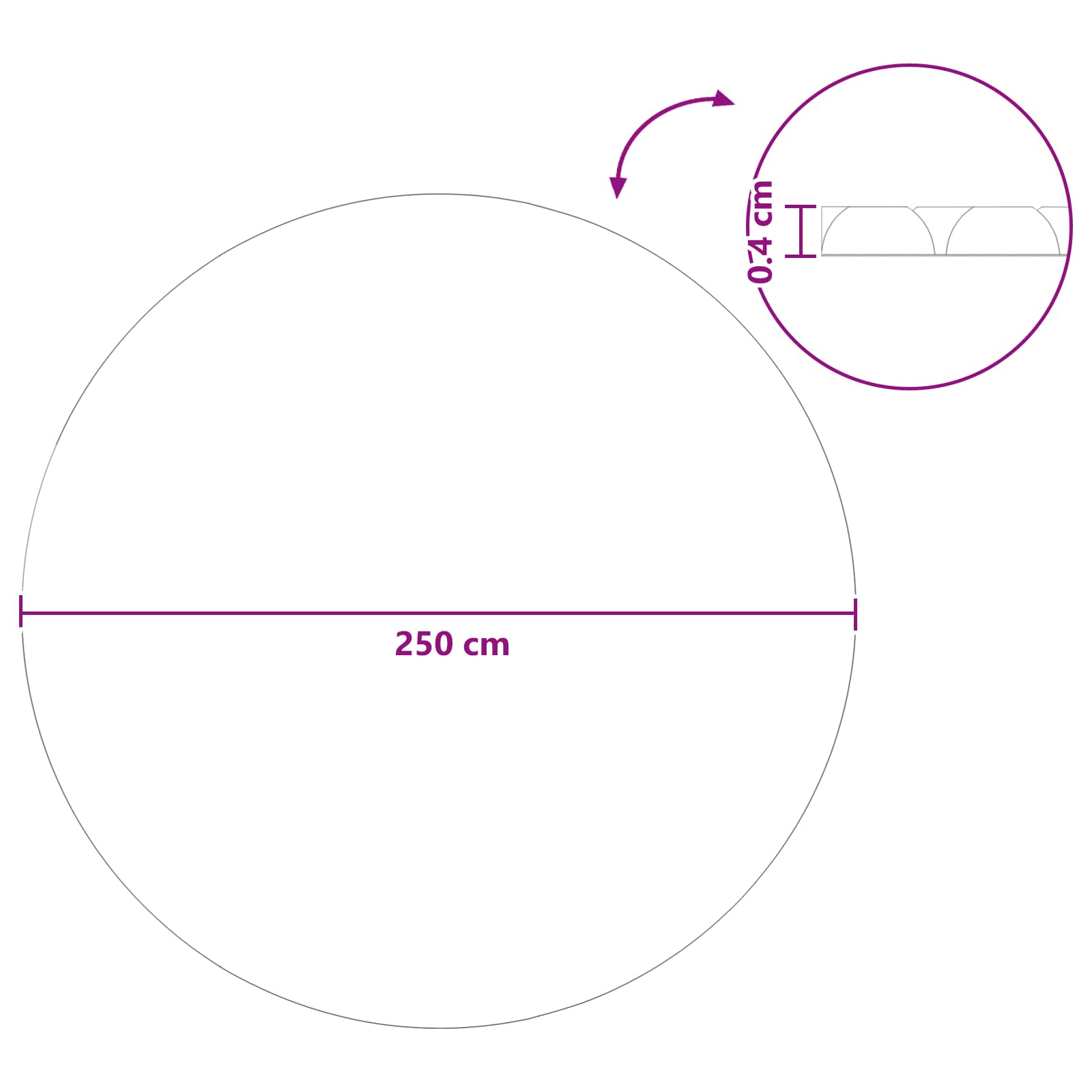 Copertura Solare per Piscina Ø 250 cm in PE 200 μm