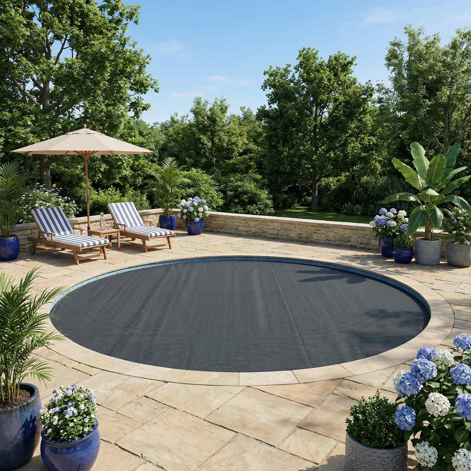 Copertura Solare per Piscina Ø 356 cm PE 200 μm Nero