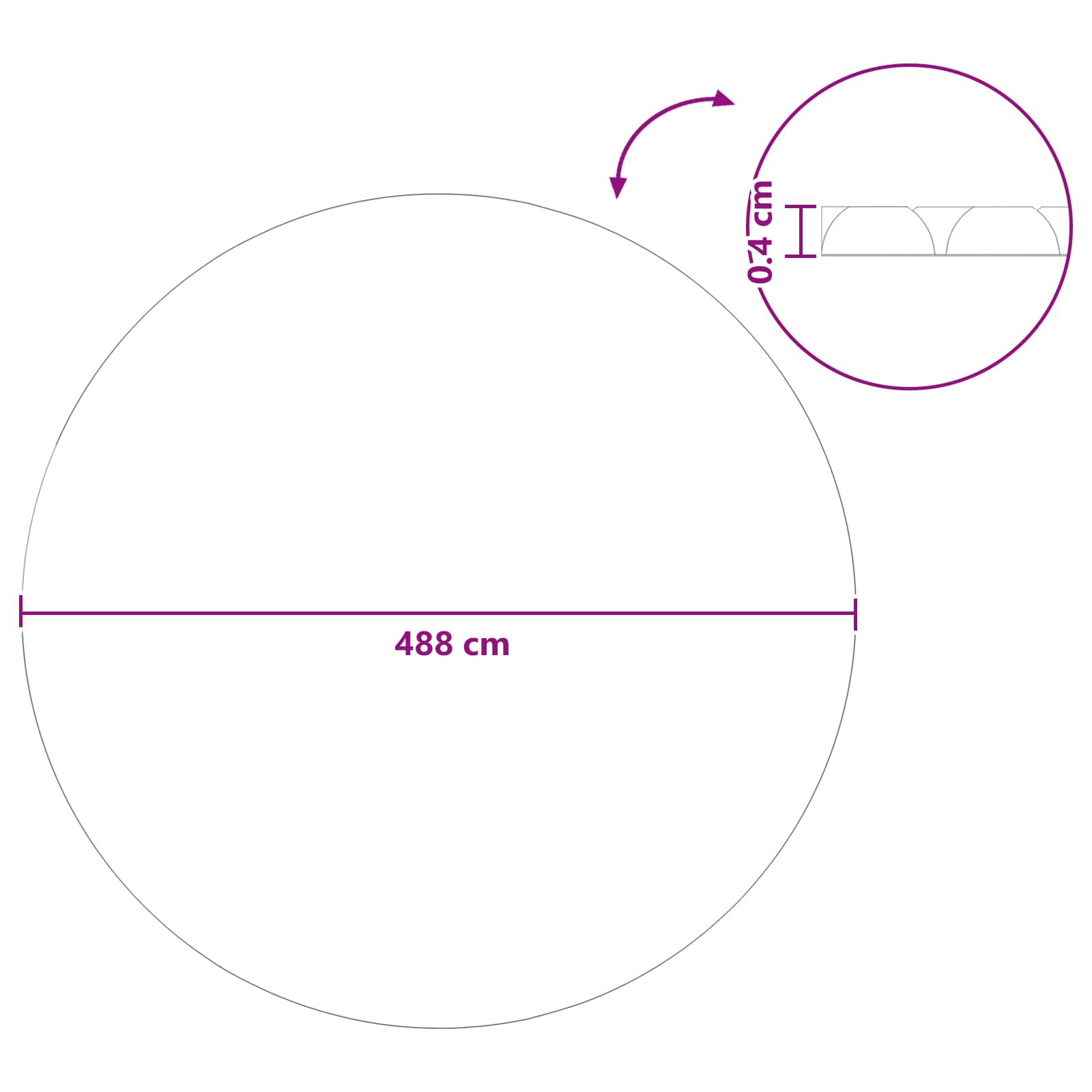 Copertura Solare per Piscina Rotonda Ø 488 cm PE 200 μm