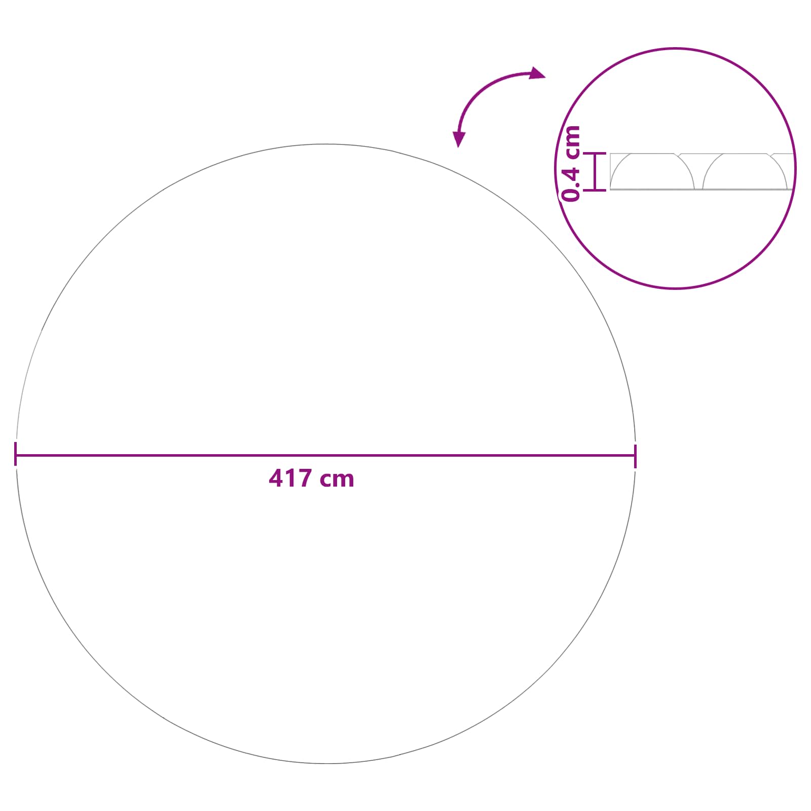 Copertura Solare per Piscina Extra Pesante Ø 417 cm 400 μm