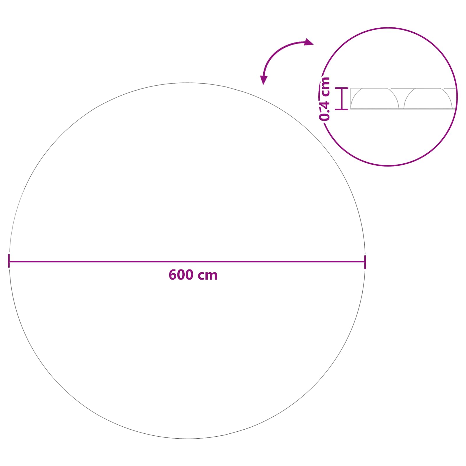 Copertura solare per piscina Ø 600 cm 110 μm rotonda PE blu
