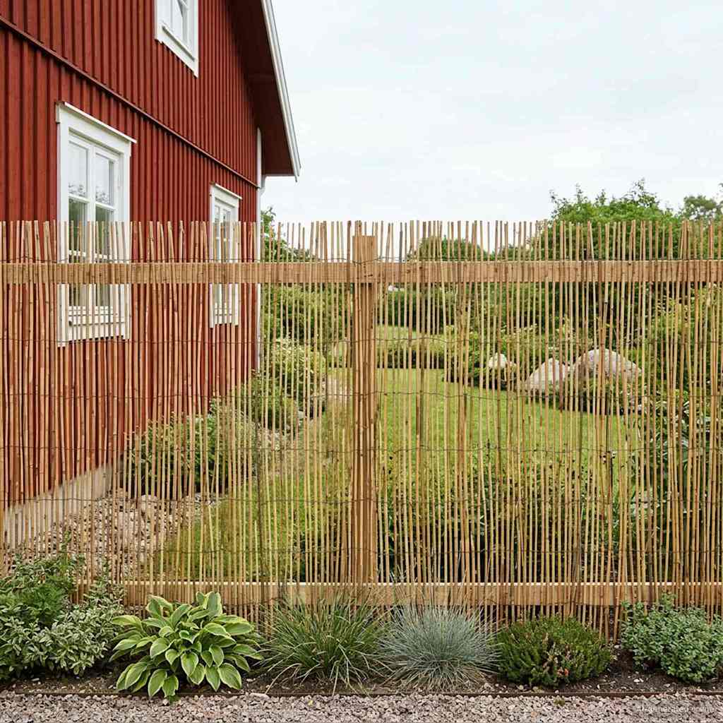 Recinzione per Giardino Carbonizzato Giunco 500 x 100 cm