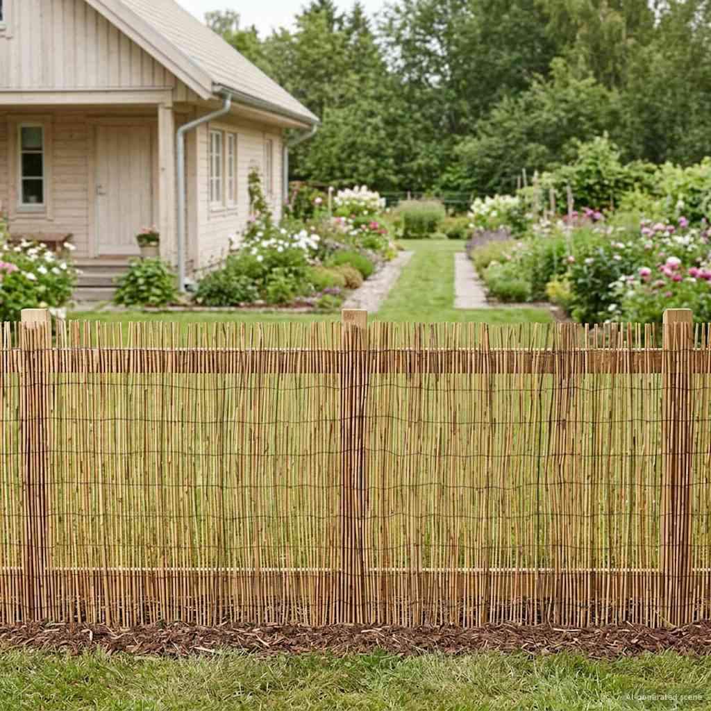 Recinzione per Giardino Carbonizzato Giunco 300 x 100 cm