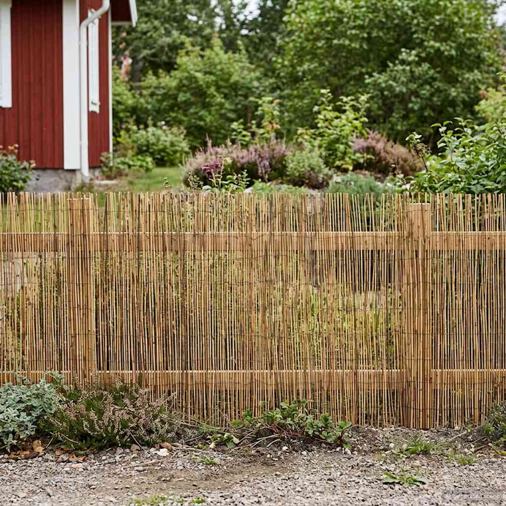 Recinzione per Giardino Carbonizzato 600 x 100 cm in Giunco