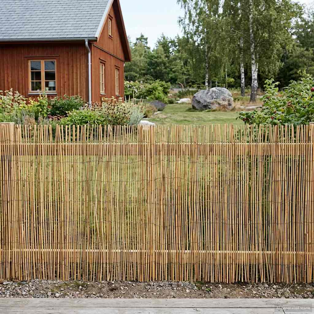 Recinzione per Giardino Carbonizzata 400 x 80 cm in Giunco
