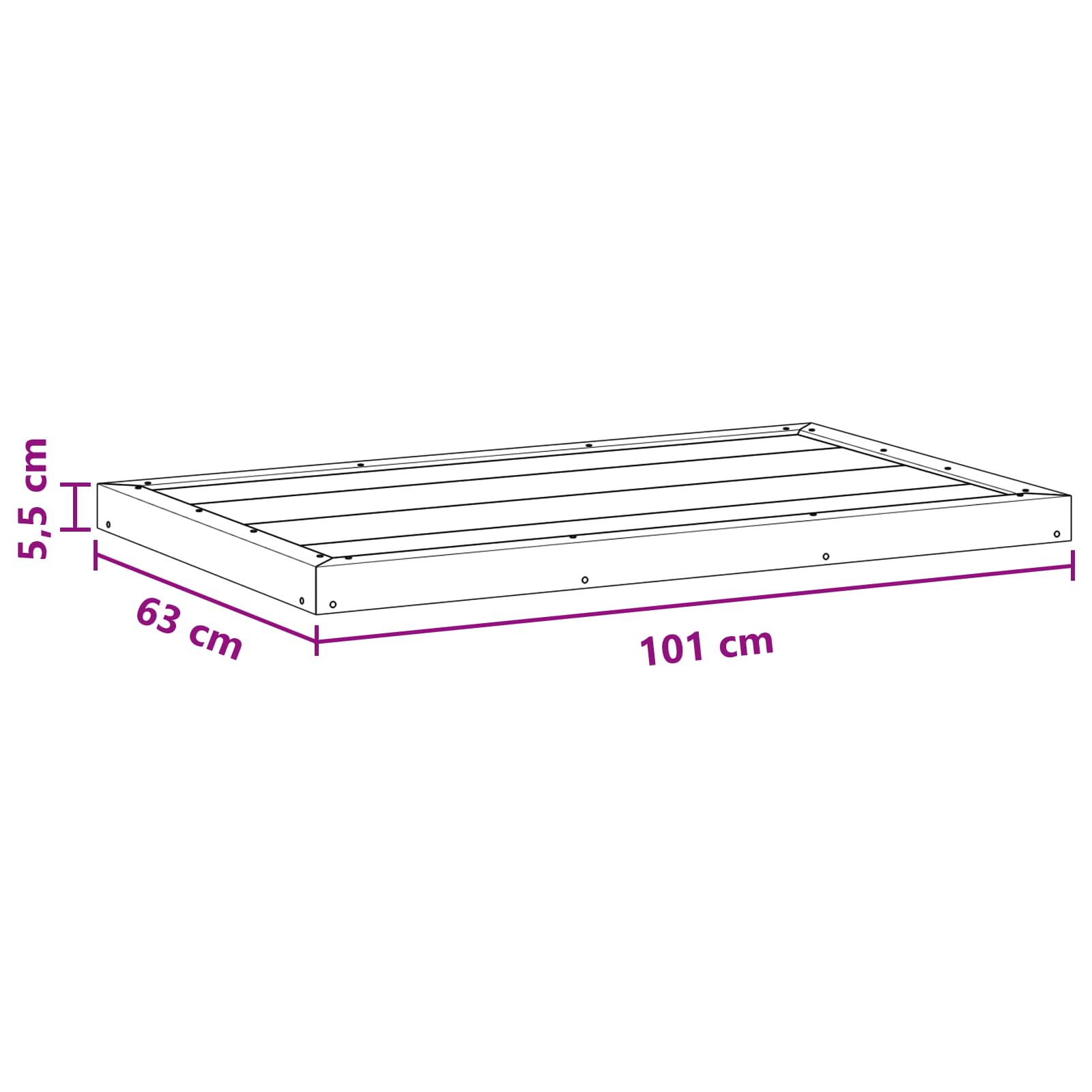 Piastra base per doccia nero 101 x 63 x 5,5 cm WPC