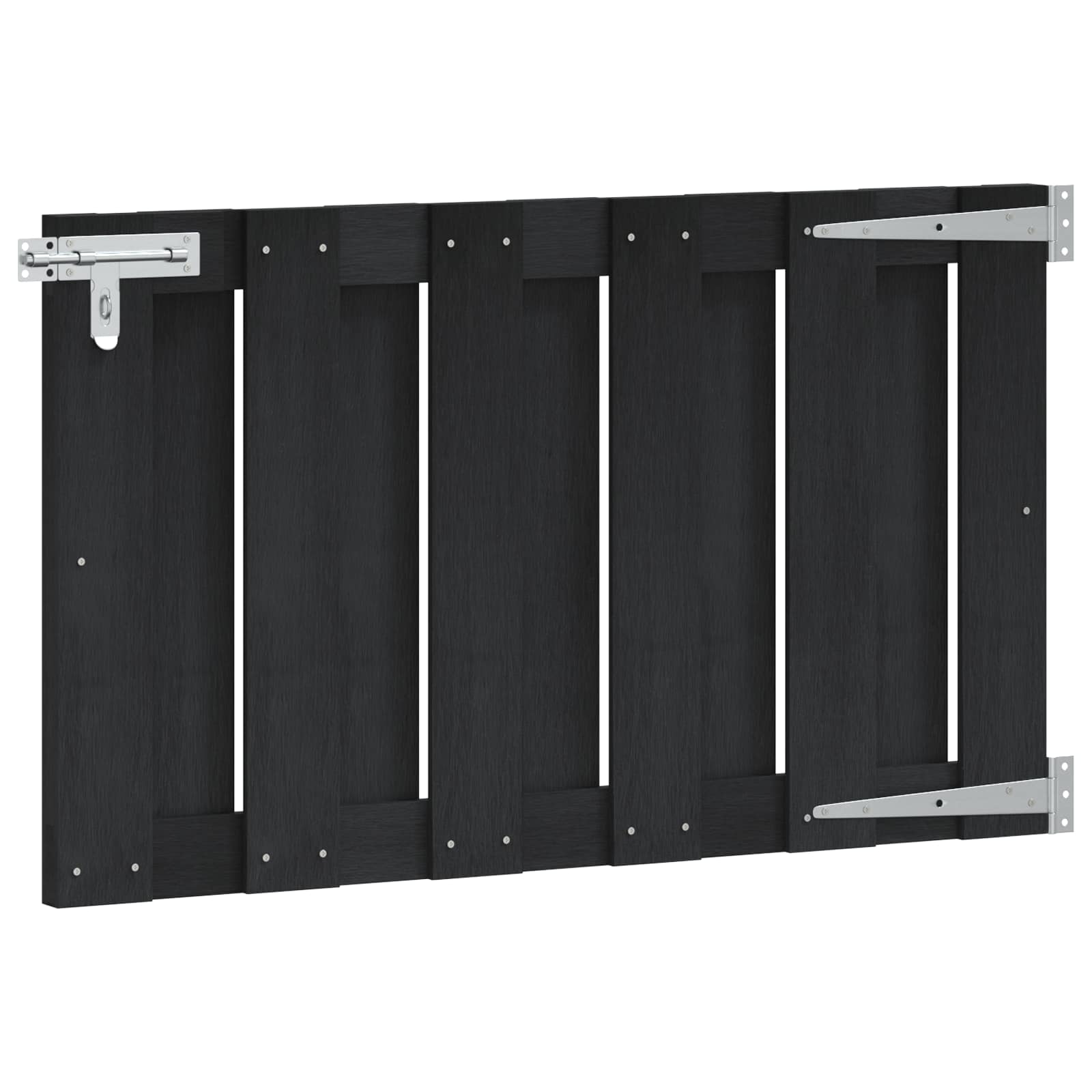 Cancello da giardino 100 x 60 cm WPC e alluminio nero