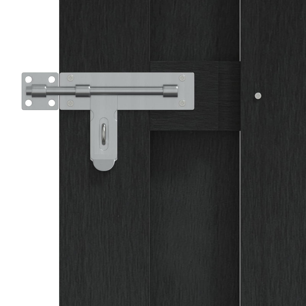 Cancello da Giardino WPC e Alluminio 100 x 112 cm Nero
