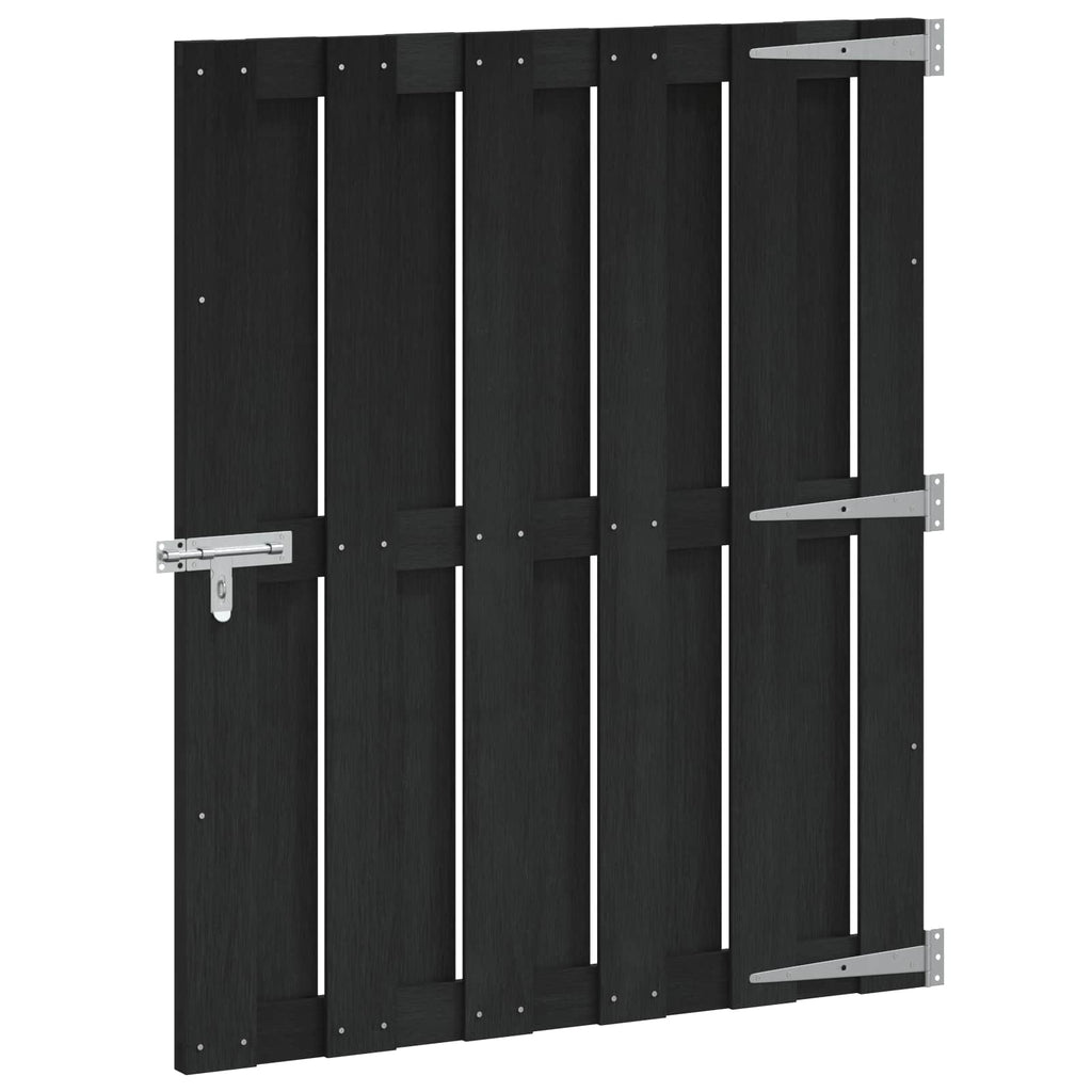Cancello da Giardino WPC e Alluminio 100 x 112 cm Nero