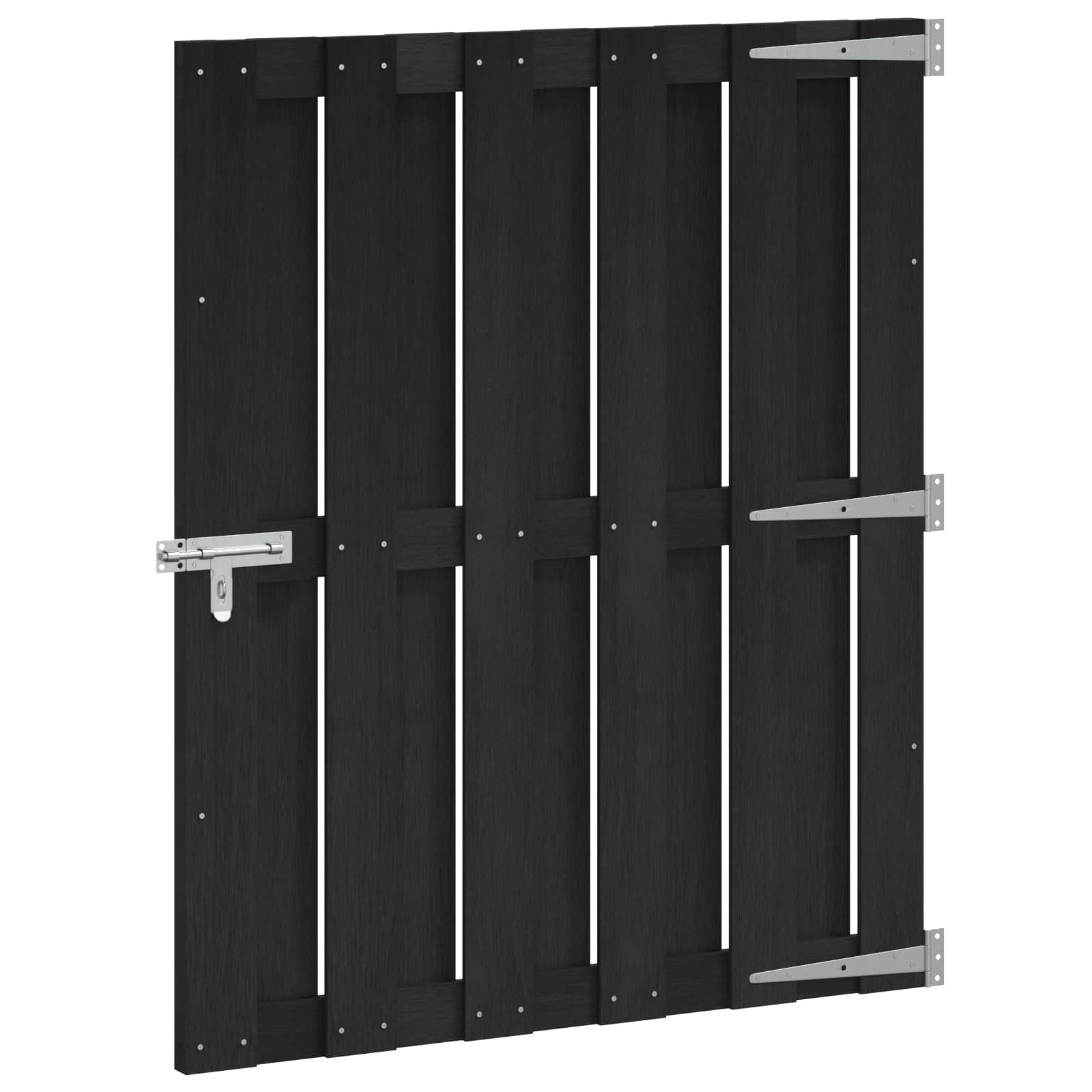 Cancello da Giardino WPC e Alluminio 100 x 112 cm Nero