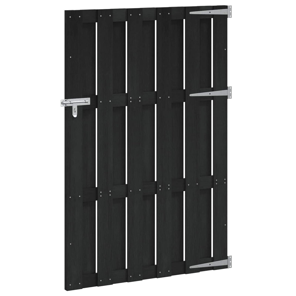 Cancello da giardino 100 x 150 cm WPC e alluminio nero
