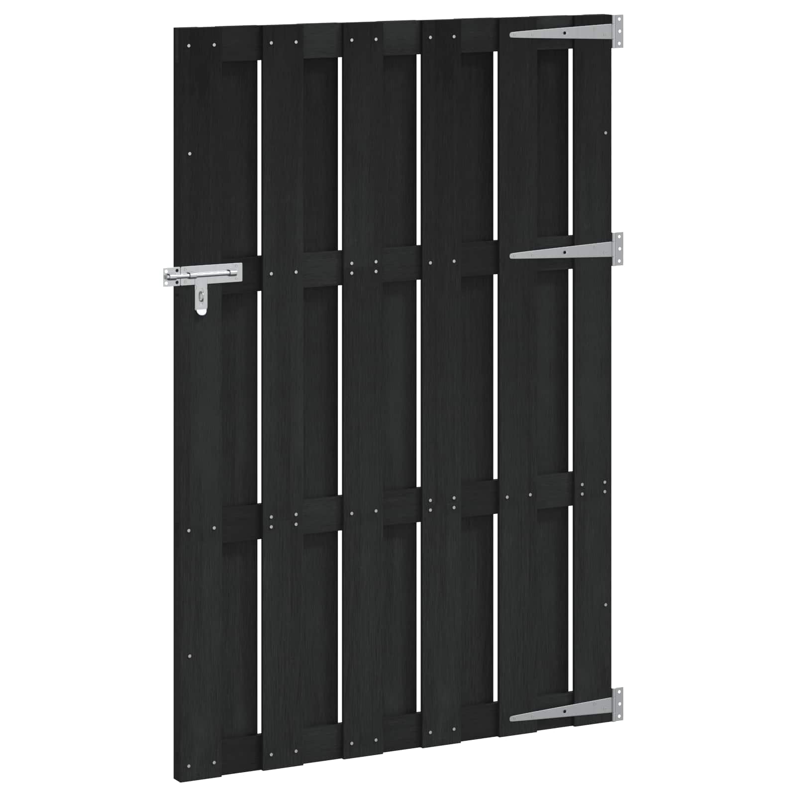 Cancello da giardino 100 x 150 cm WPC e alluminio nero