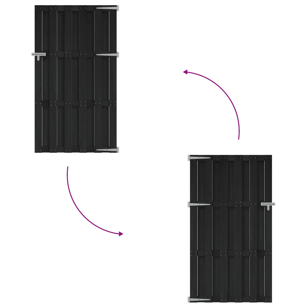 Cancello da Giardino 100 x 180 cm WPC e Alluminio Nero