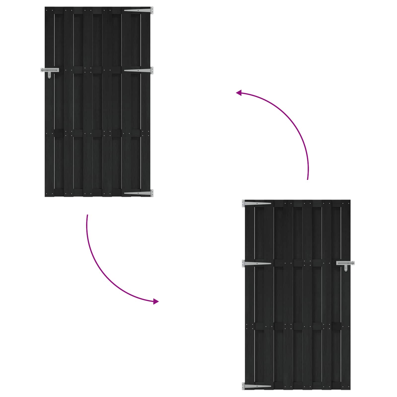 Cancello da Giardino 100 x 180 cm WPC e Alluminio Nero
