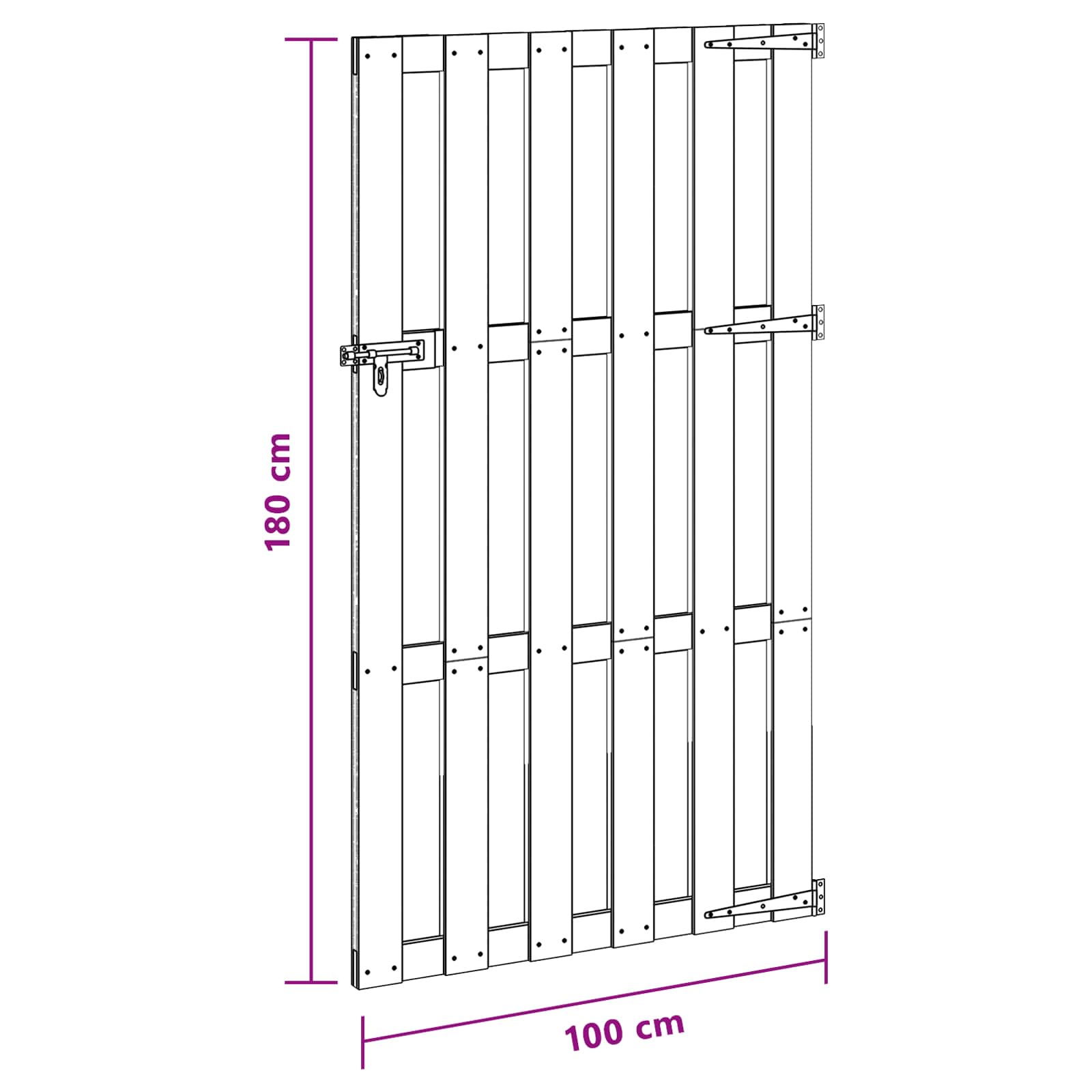 Cancello da Giardino 100 x 180 cm WPC e Alluminio Nero