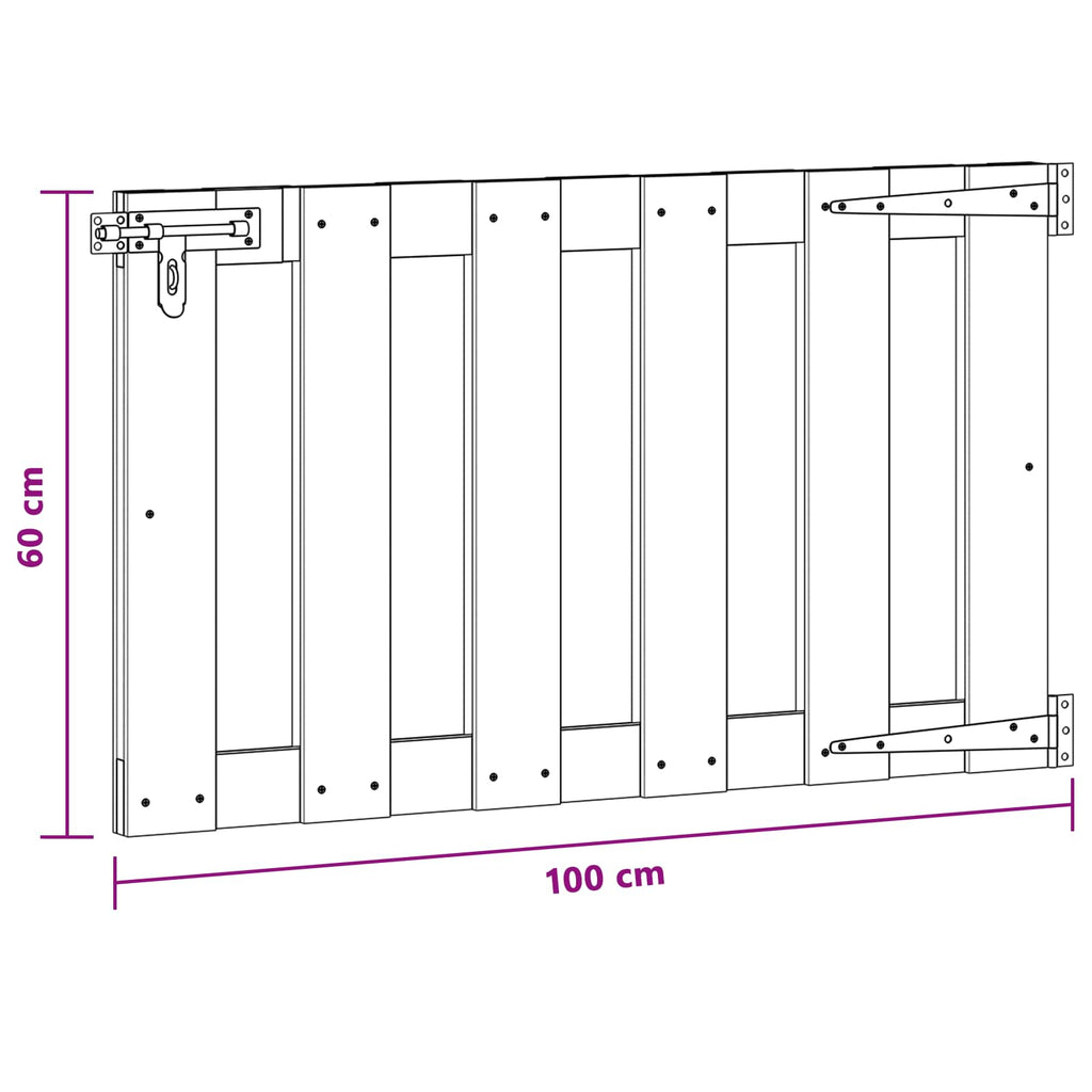 Cancello da giardino 100 x 60 cm WPC e alluminio marrone