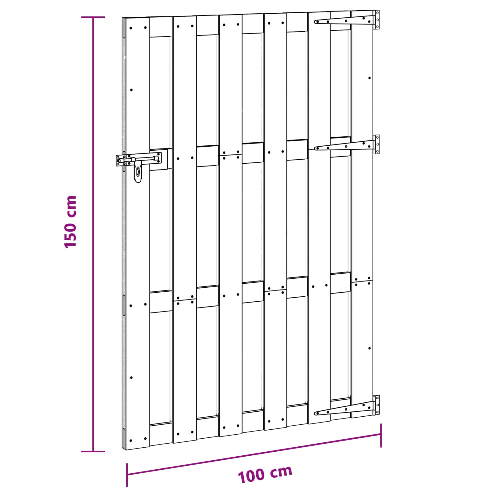Cancello da giardino 100 x 150 cm WPC e Alluminio Marrone