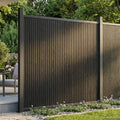 Pannello di Recinzione WPC e Alluminio Nero 180x186 cm