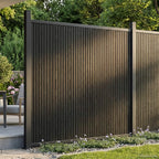 Pannello di Recinzione WPC e Alluminio Nero 180x186 cm