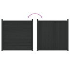 Pannello di Recinzione WPC e Alluminio Nero 180x186 cm