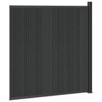Pannello di Recinzione WPC e Alluminio Nero 173x186 cm