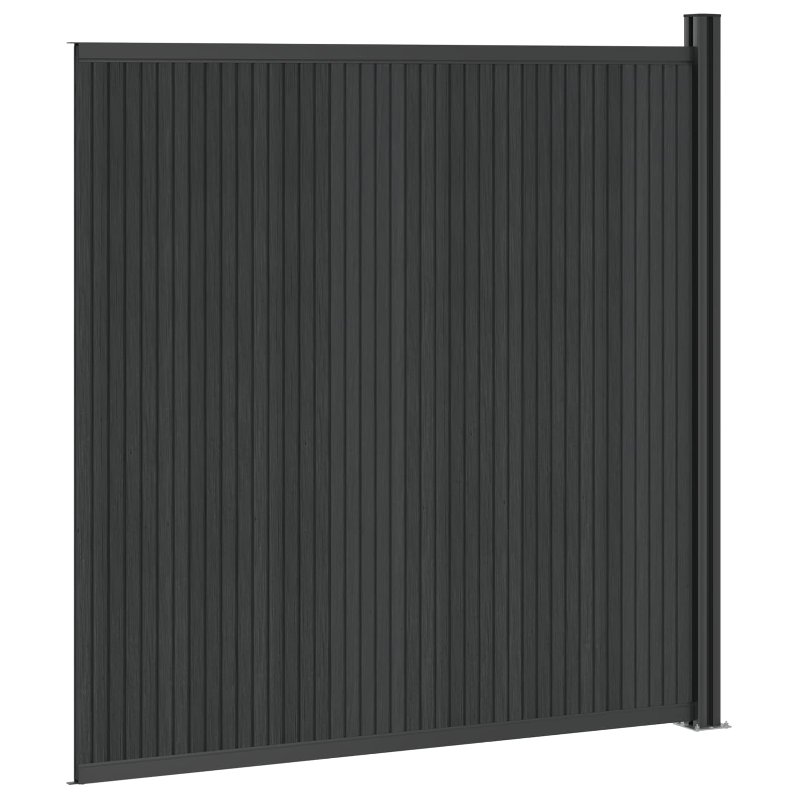 Pannello di Recinzione WPC e Alluminio Nero 173x186 cm