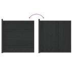 Pannello di Recinzione WPC e Alluminio Nero 173x186 cm