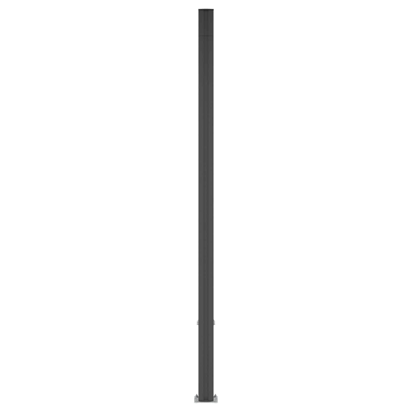 Pannello di Recinzione WPC e Alluminio Nero 173x186 cm