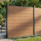 Pannello di Recinzione WPC e Alluminio Marrone 180x186 cm