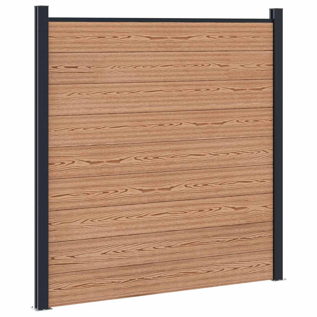 Pannello di Recinzione WPC e Alluminio Marrone 180x186 cm