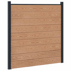 Pannello di Recinzione WPC e Alluminio Marrone 180x186 cm