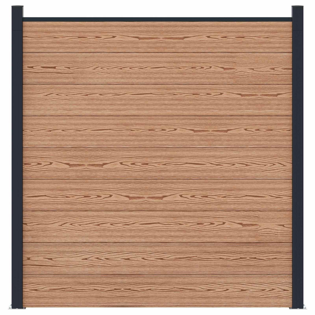 Pannello di Recinzione WPC e Alluminio Marrone 180x186 cm